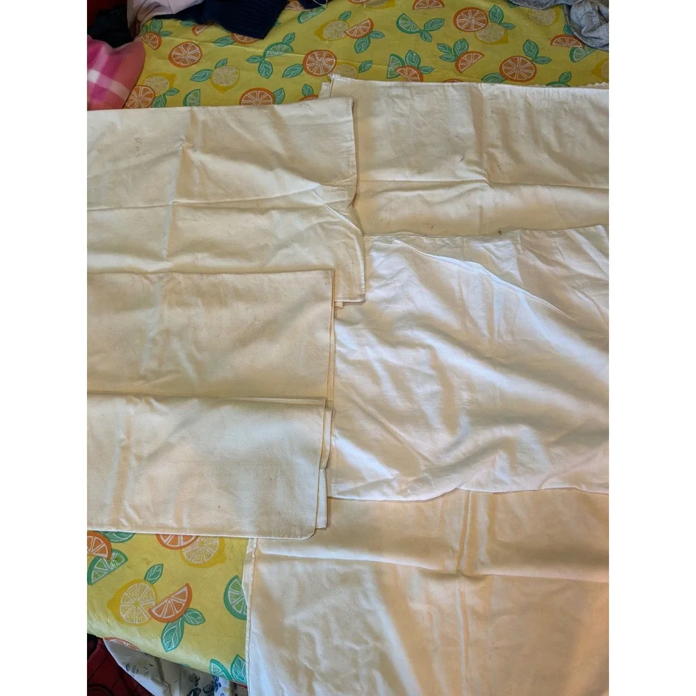Unbranded Vintage Pillowcases Set of 5 OS White Floral Embroidered Printed